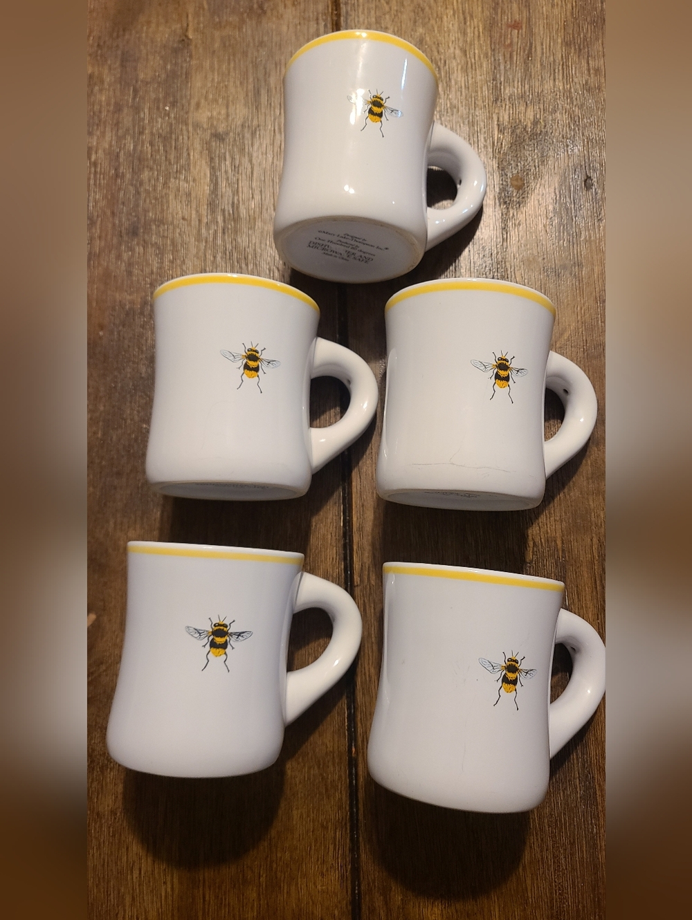 Mary Lake Thompson Bee Coffee Mug Diner Style One Hundred 80 Degrees set of 5